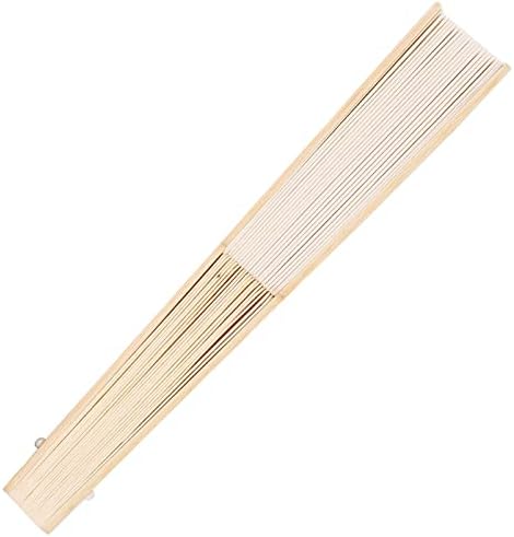 50pcs Paper Hand Fan with Organza Bags Bamboo Handheld Folding Fans DIY Decorative Wedding Party Favors (Cream), alternate