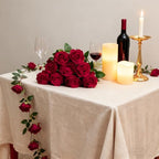 50Pcs Red Roses Artificial Flowers with Stems for Home Decor in Red, alternate view 5