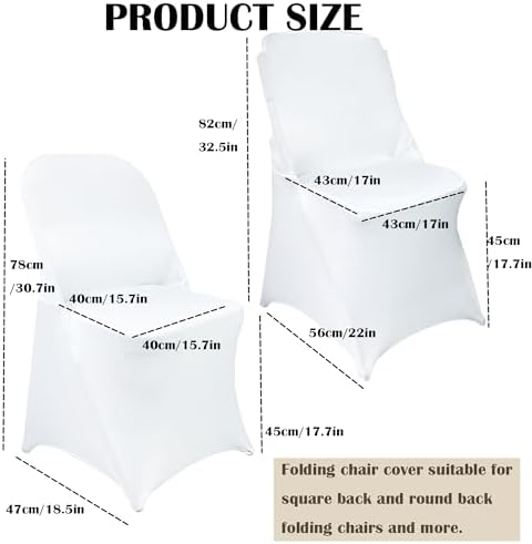 50PCS Spandex Folding Waterproof Chair Covers for Party, White New in White New, alternate view 3