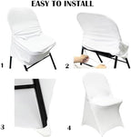 50PCS Spandex Folding Waterproof Chair Covers for Party, White New in White New, alternate view 6