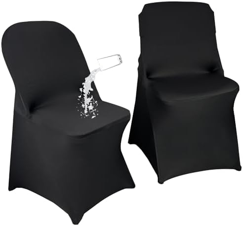 50PCS Stretch Spandex Folding Waterproof Chair Covers, Universal Fitted Chair Cover Protector for Wedding Party