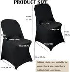 50PCS Stretch Spandex Folding Waterproof Chair Covers, Universal Fitted Chair Cover Protector for Wedding Party, alternate