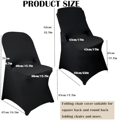 50PCS Stretch Spandex Folding Waterproof Chair Covers, Universal Fitted Chair Cover Protector for Wedding Party, alternate