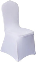 50Pcs White Washable Removable Universal for Wedding Party Dining Banquet Polyester Spandex Stretch Slipcovers