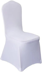 50Pcs White Washable Removable Universal for Wedding Party Dining Banquet Polyester Spandex Stretch Slipcovers