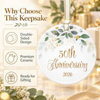 50th Wedding, Happy 50th Anniversary Ornament, alternate view 2