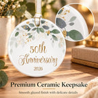 50th Wedding, Happy 50th Anniversary Ornament, alternate view 3