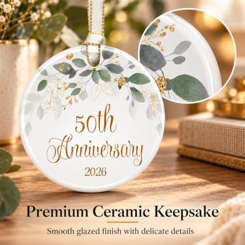 50th Wedding, Happy 50th Anniversary Ornament, alternate view 3