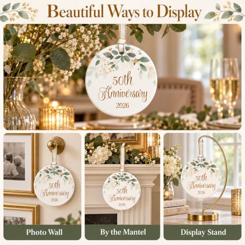 50th Wedding, Happy 50th Anniversary Ornament, alternate view 4