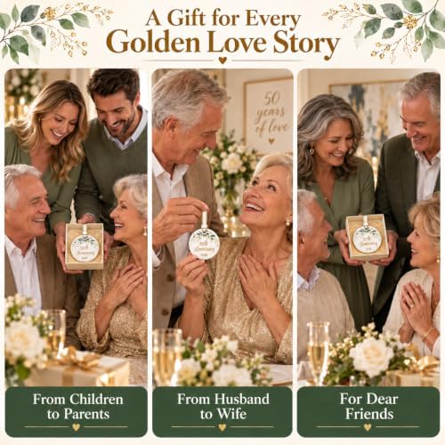 50th Wedding, Happy 50th Anniversary Ornament, alternate view 5