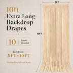 50x10 FT Champagne Backdrop Curtains for Weddings, Parties and Photo Booths in 50FT(W) x 10FT(H) in Champagne, alternate view