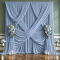 50x10 FT Dusty Blue Backdrop Curtains for Weddings, Parties and Photo Booth in 50FT(W) x 10FT(H) in Dusty Blue
