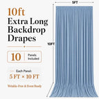 50x10 FT Dusty Blue Backdrop Curtains for Weddings, Parties and Photo Booth in 50FT(W) x 10FT(H) in Dusty Blue, alternate