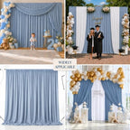50x10 FT Dusty Blue Backdrop Curtains for Weddings, Parties and Photo Booth in 50FT(W) x 10FT(H) in Dusty Blue, alternate