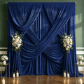 50x10 FT Navy Blue Backdrop Curtains for Weddings, Parties and Photo Booths in 50FT(W) x 10FT(H) in Navy Blue