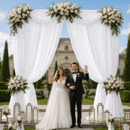 50x10 FT White Backdrop Curtains for Weddings, Parties and Photo Booths in 50FT(W) x 10FT(H) in White, alternate view 2