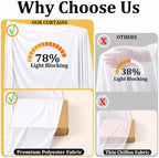 50x10 FT White Backdrop Curtains for Weddings, Parties and Photo Booths in 50FT(W) x 10FT(H) in White, alternate view 4