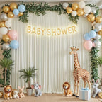 50x10ft Beige Backdrop Curtain for Parties Wrinkle Free Fabric Backdrop Curtain Wedding Photo Backdrop Drapes, alternate view