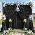 50x10ft Black Backdrop Curtain Panels for Parties - Wrinkle Free Polyester Photo Curtain Backdrop Wedding Back