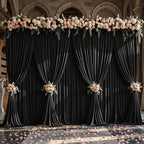 50x10ft Black Backdrop Curtain Panels for Parties - Wrinkle Free Polyester Photo Curtain Backdrop Wedding Back, alternate