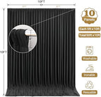 50x10ft Black Backdrop Curtain Panels for Parties - Wrinkle Free Polyester Photo Curtain Backdrop Wedding Back, alternate