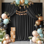 50x10ft Black Backdrop Curtain Panels for Parties - Wrinkle Free Polyester Photo Curtain Backdrop Wedding Back, alternate