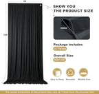 50x10ft Black Backdrop Curtains for Parties, 10 Panels 5x10ft Wrinkle-Free Polyester Background Curtains for, alternate view