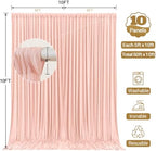 50x10ft Blush Pink Backdrop Curtain Panels for Parties - Wrinkle Free Polyester Photo Curtain Backdrop Wedding, alternate