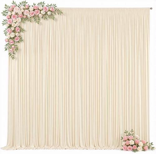 50x10ft Champagne Backdrop Curtain for Parties Wrinkle Free Fabric Backdrop Curtain Wedding Photo Backdrop, alternate view 5