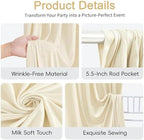 50x10ft Champagne Backdrop Curtain for Parties Wrinkle Free Fabric Backdrop Curtain Wedding Photo Backdrop, alternate view 7