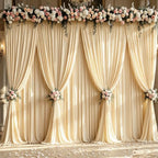 50x10ft Champagne Backdrop Curtain Panels for Parties - Wrinkle Free Polyester Photo Curtain Backdrop Wedding, alternate view