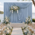 50x10FT Dusty Blue Backdrop Curtains, Polyester Drape for Parties in 50x10FT