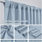 50x10FT Dusty Blue Backdrop Curtains, Polyester Drape for Parties in 50x10FT, alternate view 3
