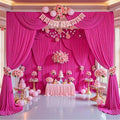 50x10ft Hot Pink Backdrop Curtain for Parties Fuchsia Wrinkle Free Fabric Backdrop Curtain Wedding Photo