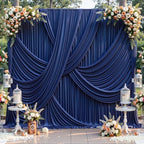 50x10FT Navy Blue Backdrop Curtains for Parties, 10 Panels Wrinkle-Free Photo Backdrop Drapes, Thickened