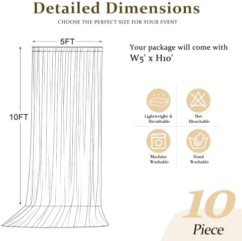 50x10FT Navy Blue Backdrop Curtains for Parties, 10 Panels Wrinkle-Free Photo Backdrop Drapes, Thickened, alternate view 6