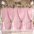 50x10ft Pink Backdrop Curtain Panels for Parties - Wrinkle Free Polyester Photo Curtain Backdrop Wedding Back, alternate view