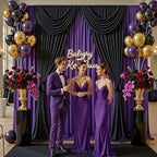50x10ft Purple Backdrop Curtains for Parties, 10 Panels 5x10ft Wrinkle-Free Polyester Background Curtains for, alternate view
