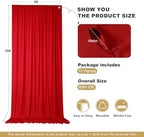 50x10ft Red Backdrop Curtains for Parties, 10 Panels 5x10ft Wrinkle-Free Polyester Background Curtains for, alternate view 5