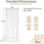 50x10FT Sage Green Backdrop Curtains for Parties, 10 Panels Wrinkle-Free Photo Backdrop Drapes, Thickened, alternate view 5
