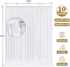 50x10ft White Backdrop Curtain Panels for Parties - Wrinkle Free Polyester Photo Curtain Backdrop Wedding Back, alternate