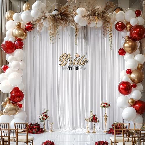 50x10ft White Backdrop Curtain Panels for Parties - Wrinkle Free Polyester Photo Curtain Backdrop Wedding Back, alternate