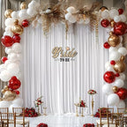 50x10ft White Backdrop Curtain Panels for Parties - Wrinkle Free Polyester Photo Curtain Backdrop Wedding Back, alternate