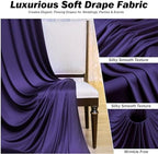 50x12 ft Deep Purple Backdrop Curtains for Weddings, Birthdays and Photos in 50x12 ft, alternate view 4