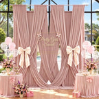 50x12 ft Dusty Pink Backdrop Curtains for Weddings, Birthdays and Photos in 50x12 ft, alternate view 4