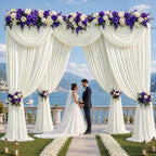 50x12 ft Ivory Backdrop Curtains for Wedding, Party and Photo in 50FT(W) x 12FT(H) in Ivory, alternate view 2