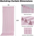 50x12 ft Light Pink Backdrop Curtains for Weddings, Birthdays and Photos in 50x12 ft, alternate view 3