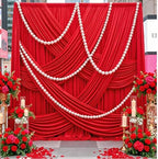 50x12 ft Red Backdrop Curtains for Weddings Parties, Birthdays and Photos in 50x12 ft, alternate view 2