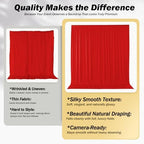 50x12 ft Red Backdrop Curtains for Weddings Parties, Birthdays and Photos in 50x12 ft, alternate view 3