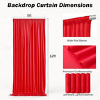 50x12 ft Red Backdrop Curtains for Weddings Parties, Birthdays and Photos in 50x12 ft, alternate view 4